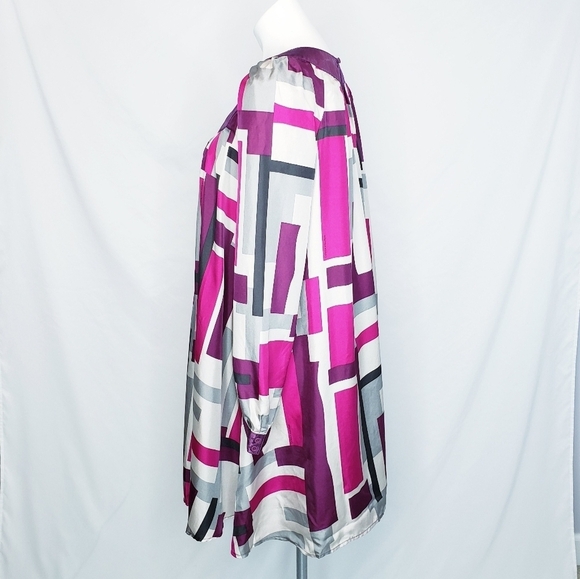 Vintage Catherine Malandrino Silk Geometric Shift Dress - Picture 6 of 15